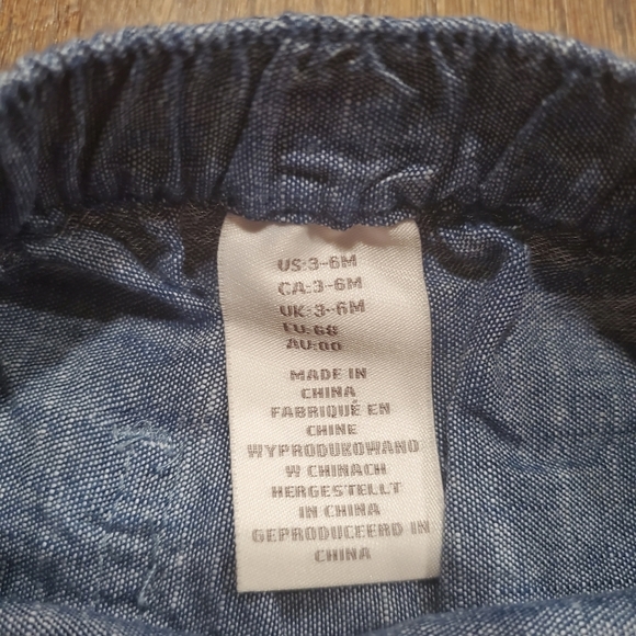 Catherine Malandrino Baby Girl Eyelet Pastel Pink Swiss Dot Top Chambray Shorts - Picture 11 of 13